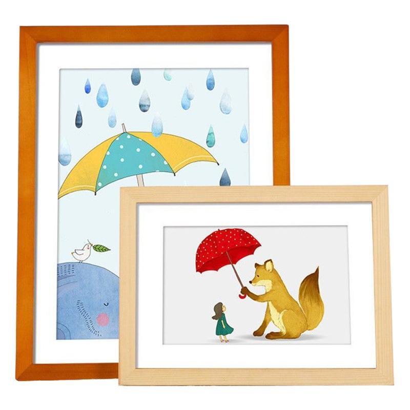 Wooden photo frame wall mounting a3A4 sketch paper picture frame 4K 8K open watercolor oil painting frame 12-inch 16