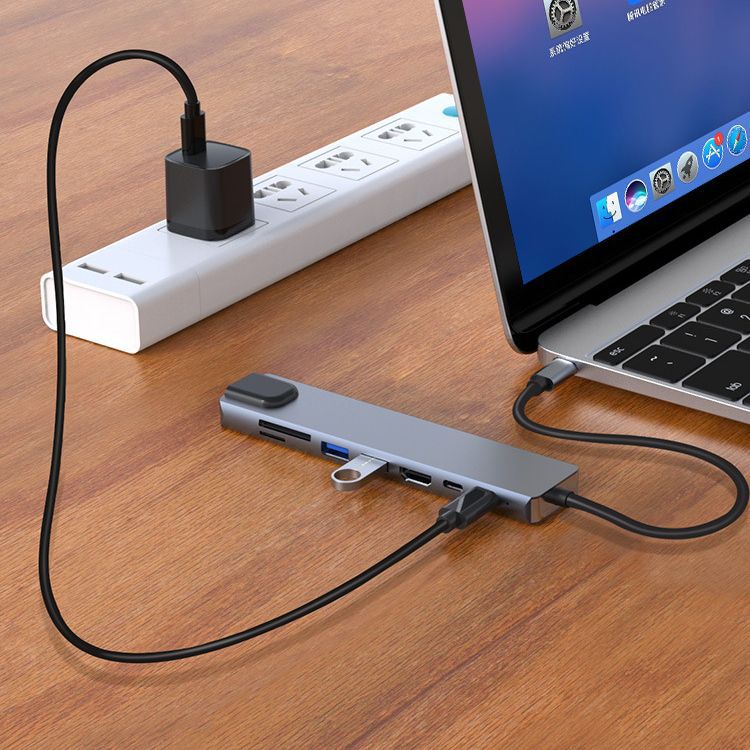 Picture of Eight-In-One Typec Docking Station to Hd4K Converter Gigabit Network Card Computer Usb3.0 Multi-Interface Extender