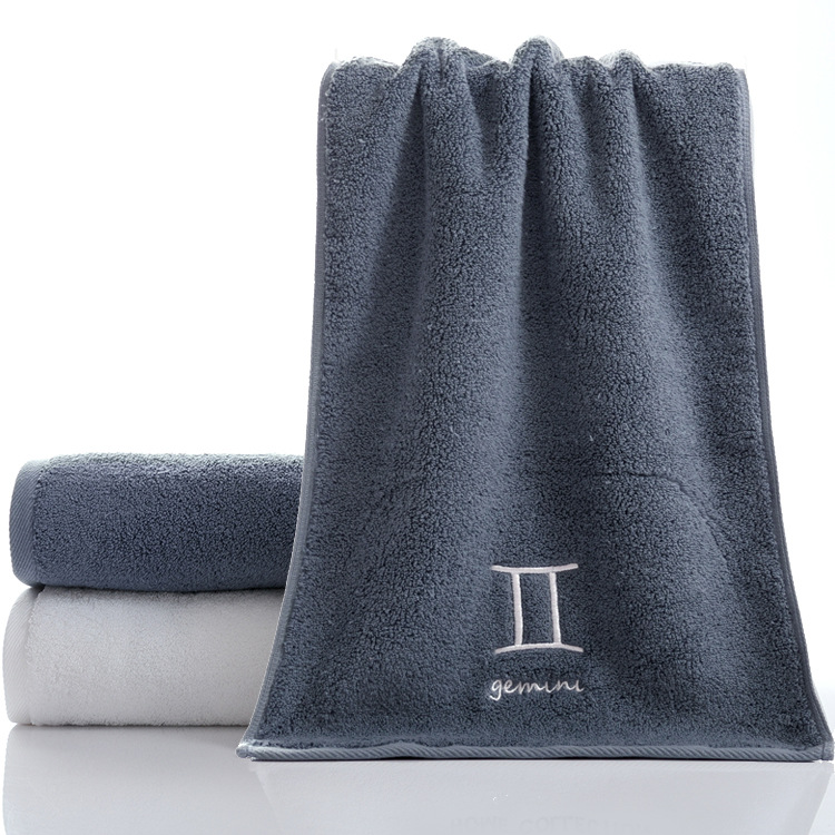 Picture of Pure Cotton Towel Creative Constellation Towel Couple Gift Thickeneded Sports Face Towel Pure Cotton Towel Embroidered Logo Soft