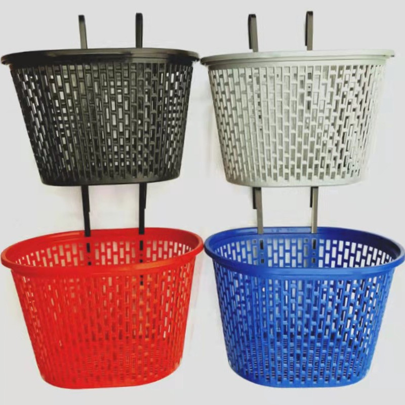 Bicycle Basket Small Folding Bicycle Basket Front Plastic Basket Hanging Basket with Hook Vegetable Basket