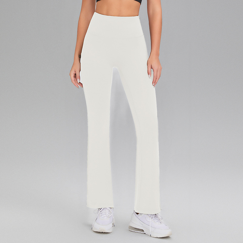 Picture of Lycra High-elastic Naked Shark Pants Hip-lifting High Waist Slimming Wide Leg Sports Fitness Flared Pants Women's Outer Wear Yoga Pants