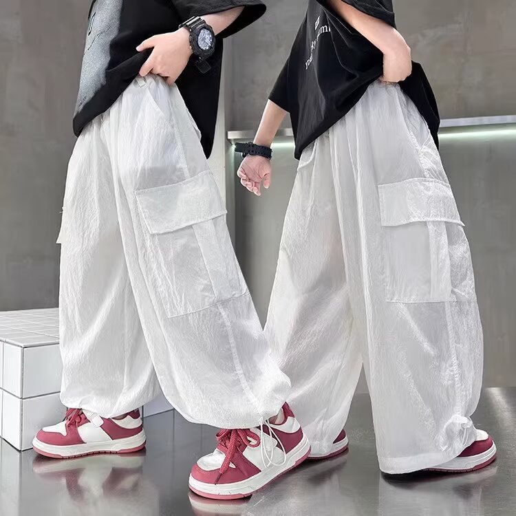 Boys Summer Cargo Pants 2025 New Handsome Wide Casual Boys Summer Thin Pants Kidsren's Summer Pants