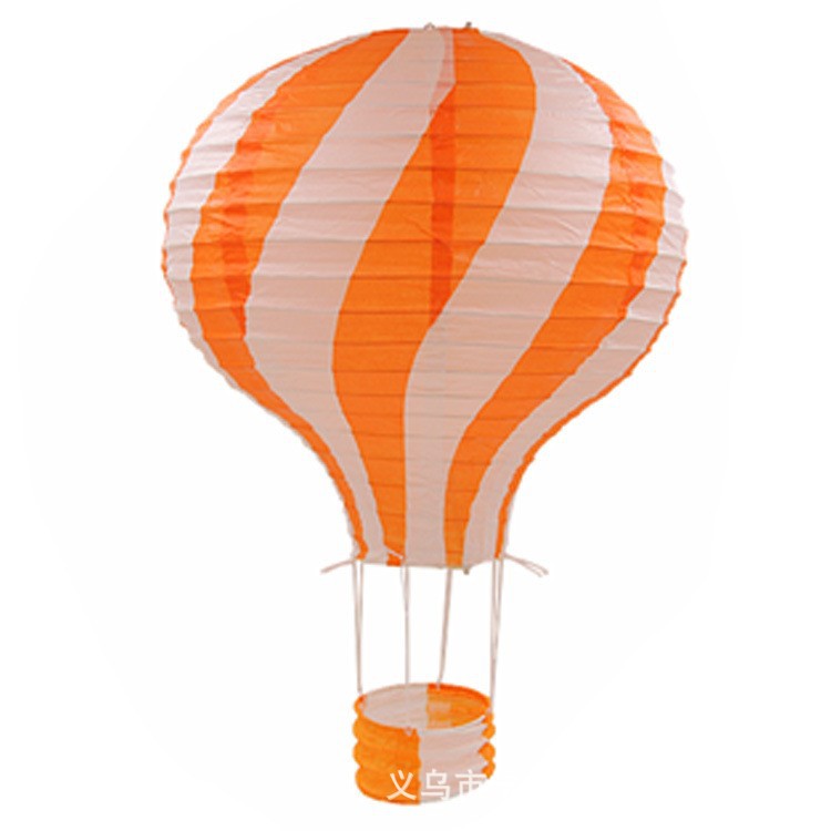 Picture of 2020 new manufacturers wholesale hot air balloon paper lantern two-color stitching rainbow export wedding paper lantern decoration
