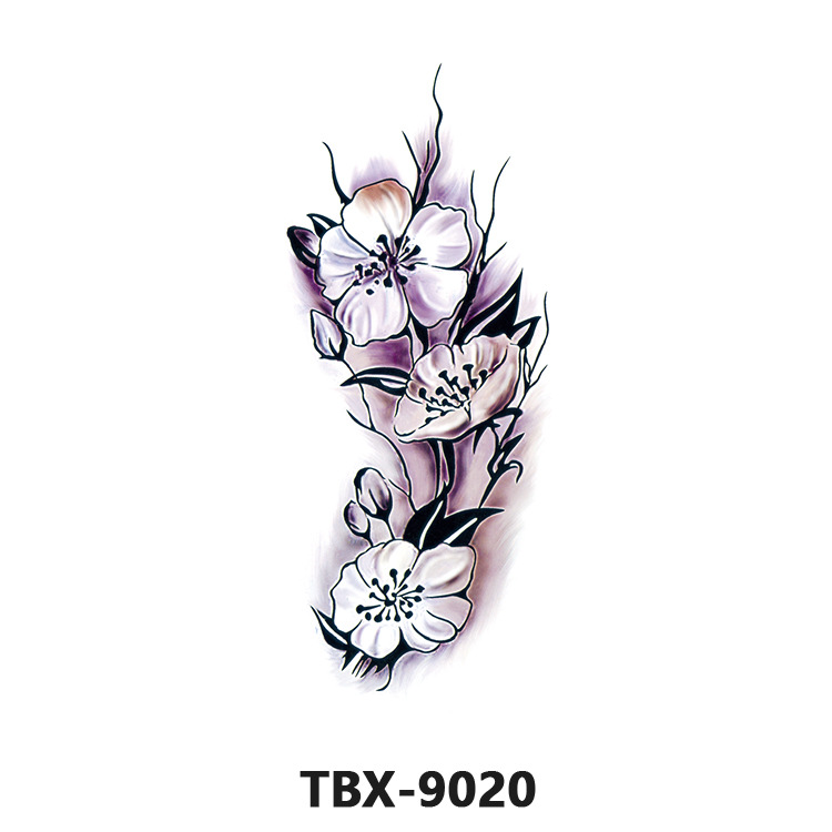 Picture of Waterproof sweat female flower tattoo stickers plant flower party sexy rose peony plum tattoo stickers tattoo