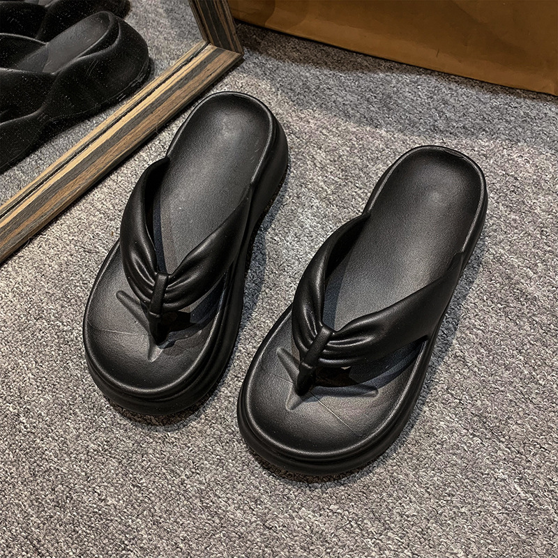 Picture of 2025 New Thick-Soled Flip-Flops for Women to Wear as Outerwear, Non-Slip, Anti-Odor High Heels, Seaside Beach Eva Flip-Flops for Women, Summer