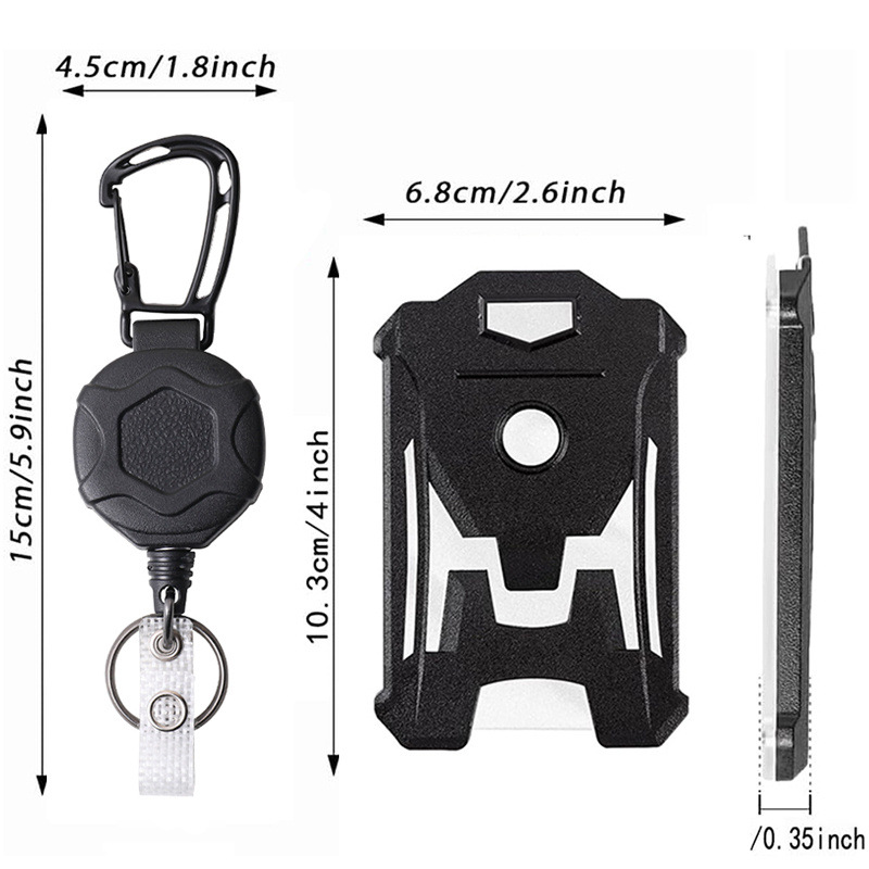 Picture of Wholesale New easy pull telescopic buckle high rebound mountaineering easy pull wire rope anti-lost anti-theft device PC black card sleeve