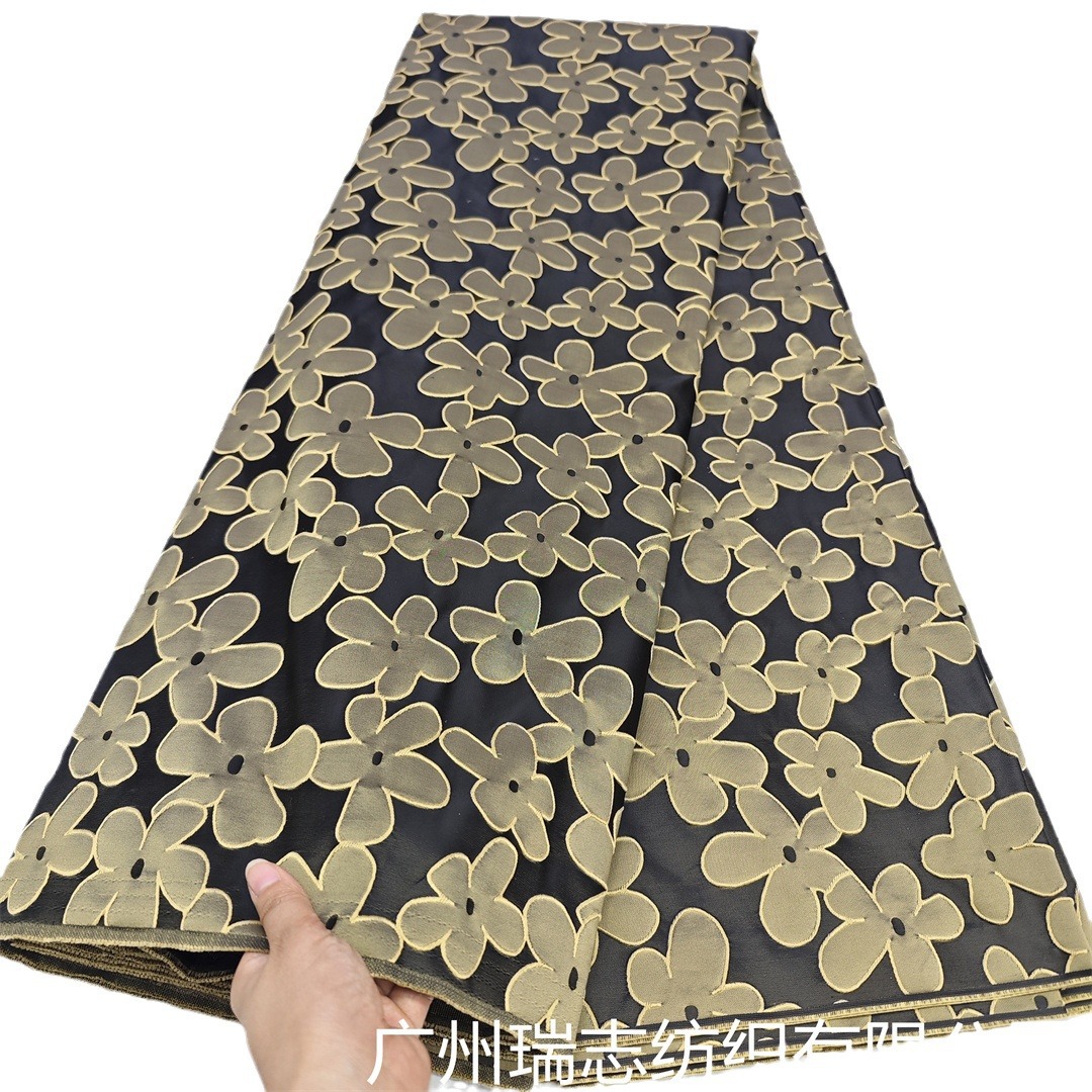 Picture of High-grade pink cute flower jacquard fabric three-dimensional gloss dress clothing handmade DIY bag fabric