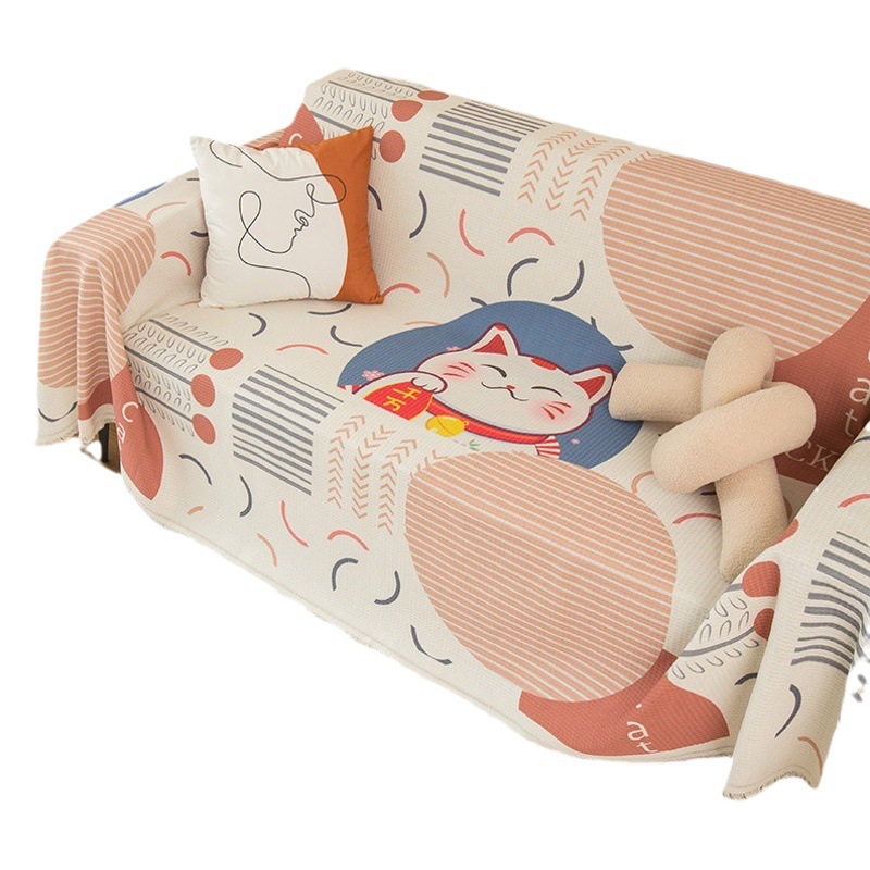 Nordic style sofa towel full cover cloth one-piece anti-cat scratch sofa cushion cover towel four seasons universal all-inclusive sofa cover