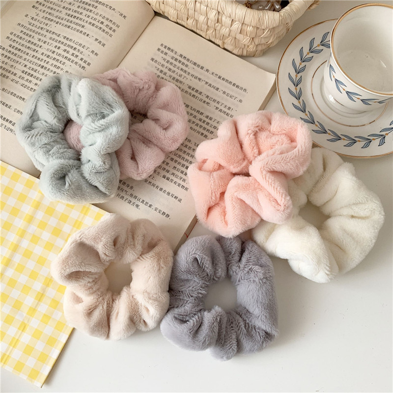 Autumn and Winter New Super Comfortable Plush Fat Intestine Ring Head Rope Furry Large Intestine Ring Fairy Versatile Head Rope Popular Hair Accessories