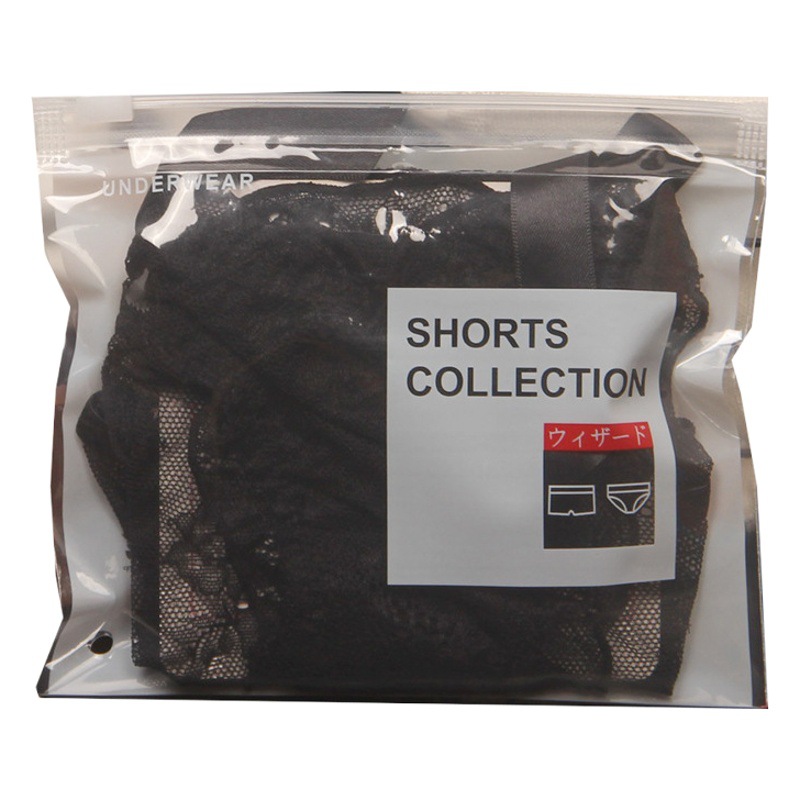 PE high permeability men's and women's underwear packaging bag single zipper triangle boxer underwear zipper bag spot wholesale