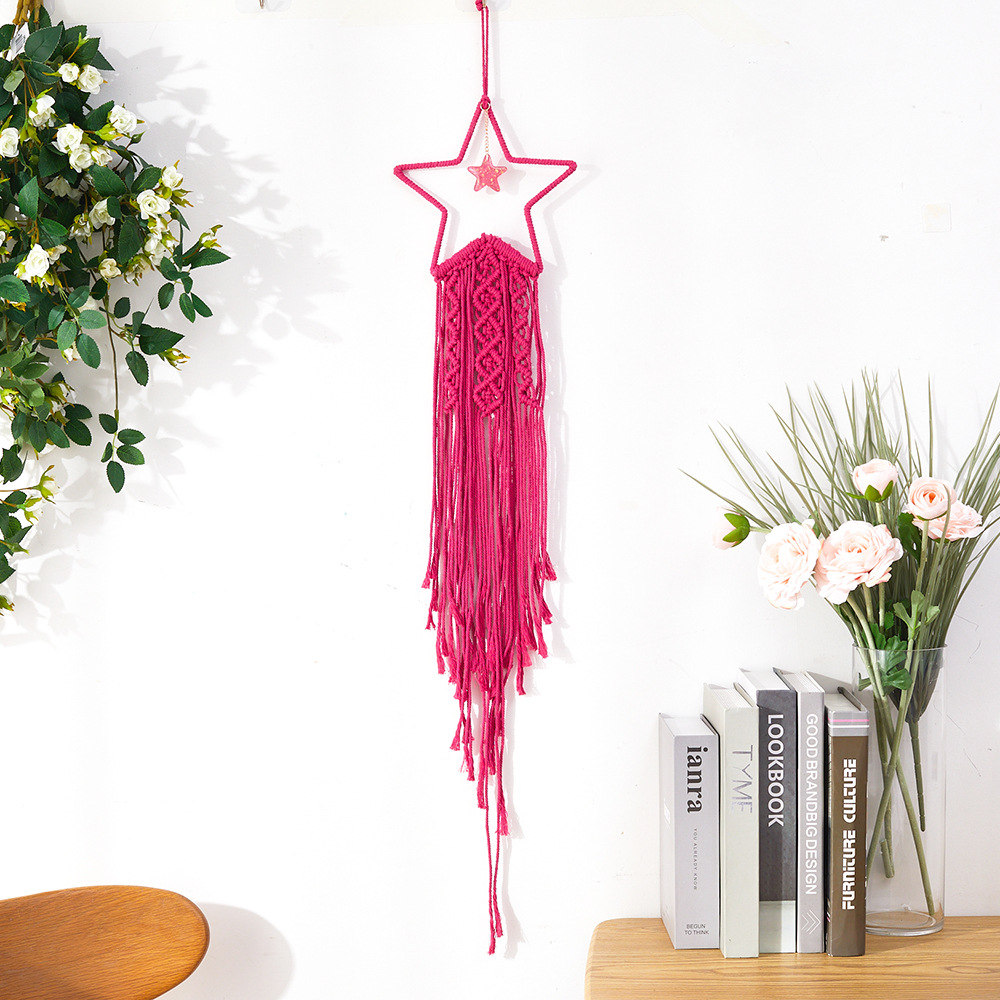 Picture of Cross-Border Hot Selling Moon Dream Catcher Hand-Woven Cotton Rope Tapestry Bohemian Style Wall Hangings