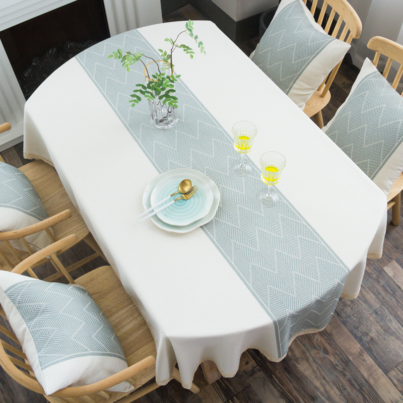 Yingchuang New Style Nordic Oval Tablecloth Fabric Light Luxury High-end Cotton Linen Christmas Elk Household Cloth Tablecloth
