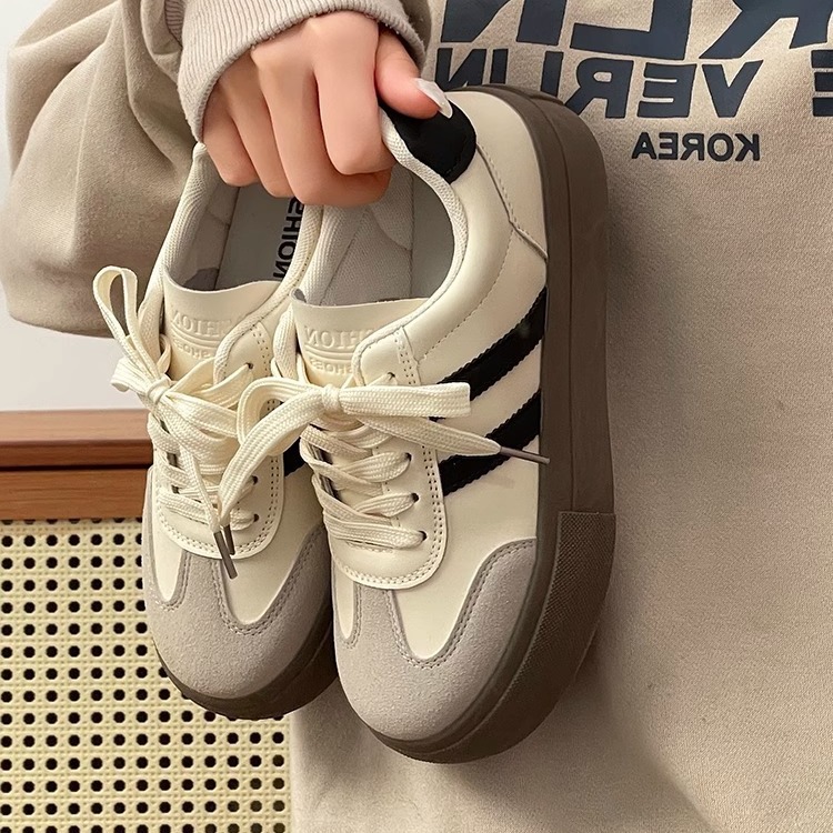 Easiest for Match Moral Training Shoes Women's Shoes 2025 New Spring and Summer Thick-Soled White Shoes Retro Forrest Gump Shoes Casual Sports Shoes