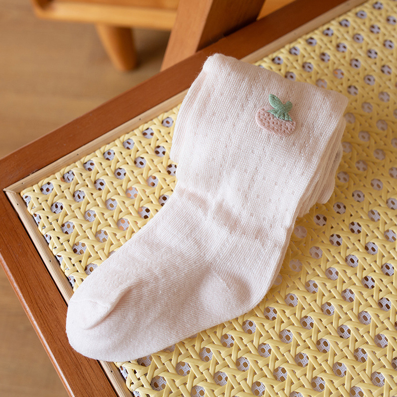Picture of Summer Children's Pantyhose Striped Mesh Girls' Anti-mosquito Socks Cartoon Pineapple Baby Bottom Socks Baby All-in-one Socks
