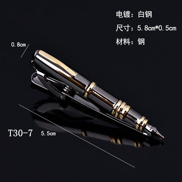 Picture of Spot men's shape metal bullet pen collar clip creative two-color pen sail aircraft fun tie clip