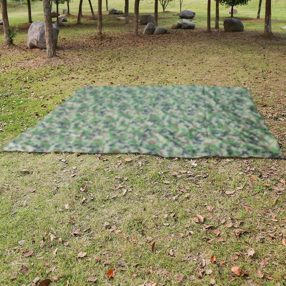 Picture of Canopy Tent Outdoor 3-4 People Silver-Coated Vinyl Waterproof Sunscreen Camping Beach Mat Camping Style Cloth All-In-One