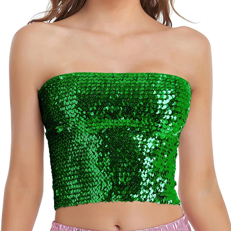 Picture of European and American sequins wrapped chest DS costume party performance tube top Amazon explosion top cross-border women's top