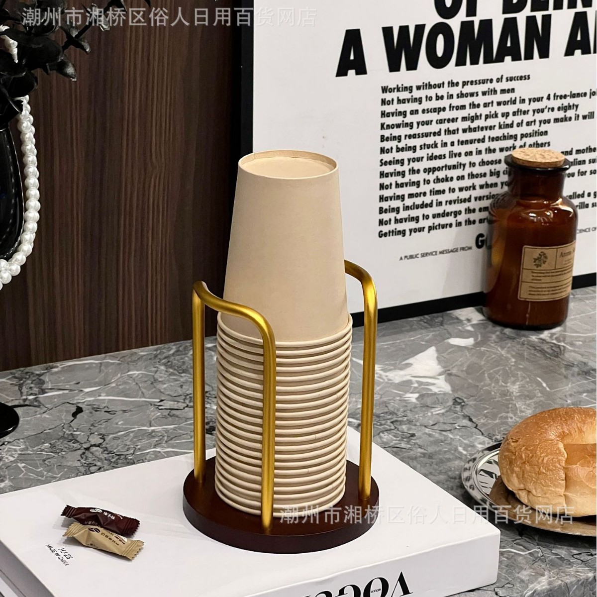 Picture of High-value Paper Cup Holder Disposable Cup Taker Desktop Coffee Table Storage Rack Tea Cup Coffee Cup Cup Holder