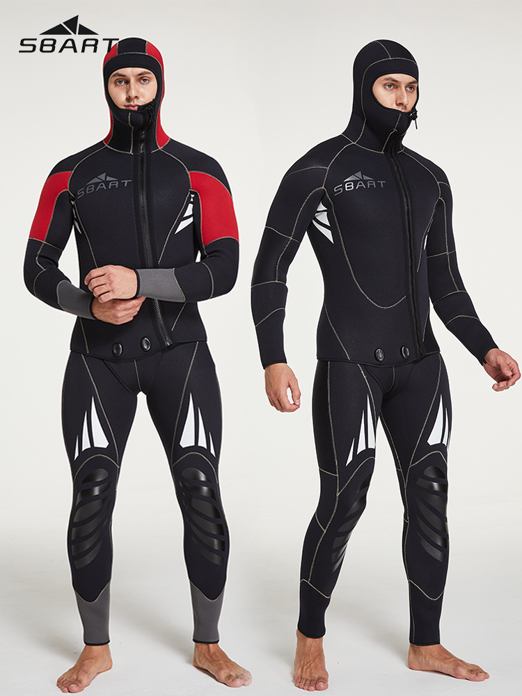 SBART5MM rubber diving suit warm winter swimming long sleeve conjoined two-piece padded jellyfish suit fish hunting suit manufacturers
