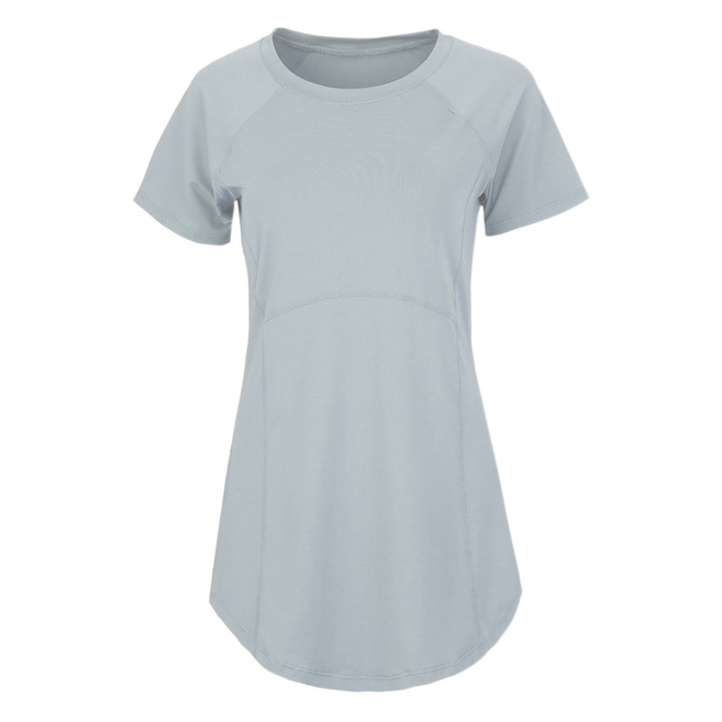Yoga Clothing Short-sleeved Summer New Mid-length Hip Covering Slimming Quick-drying Top Breathable Fitness Sports T-shirt Women's Thin