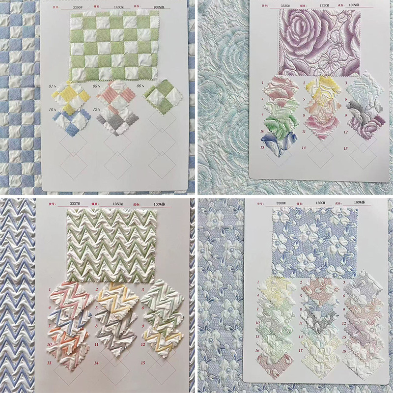 2025 New Stereo Embossed Fabric Export Clothing Dress Children's Clothing Bags Crafts Texture Fabric Ready Stock