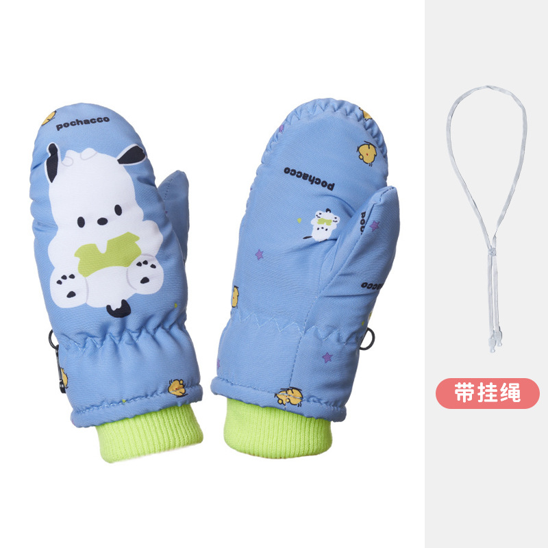 Picture of Cartoon children's fleece-lined ski gloves 2-5 years old baby outdoor warm gloves thickened non-slip children's gloves winter