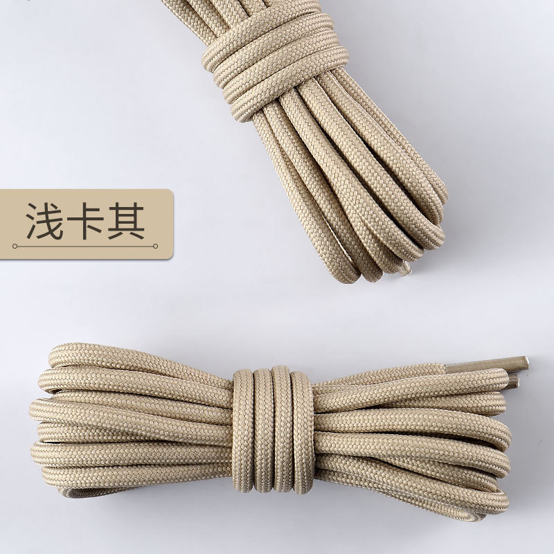 Picture of Wild elephant wholesale coconut shoelace outdoor hiking boots sports basketball shoes black and white color bold round shoelace rope a pair