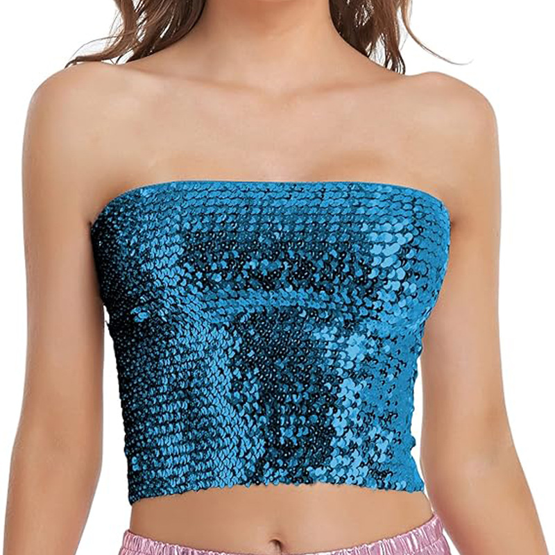 Picture of European and American sequins wrapped chest DS costume party performance tube top Amazon explosion top cross-border women's top