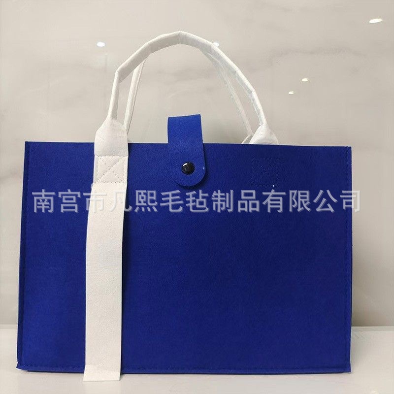 Picture of Manufacturer Wholesale Custom Logo New Ribbon Felt Bag Souvenir Gift Handbag Color-Blocked Ribbon Tote Bag