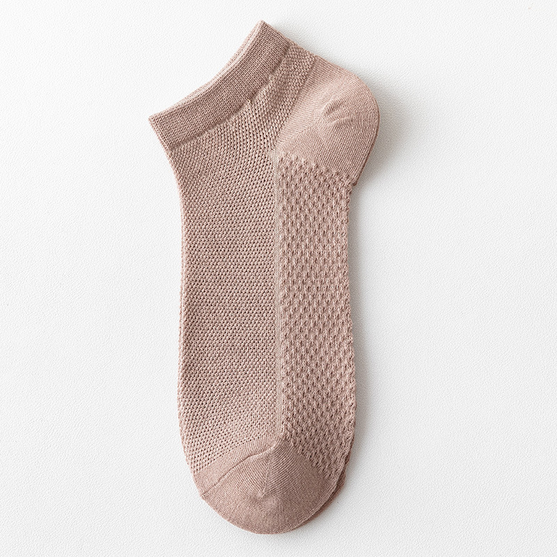 Picture of Socks Men's Summer Thin Pure Color Sweat-Absorbent and Deodorant Socks Pure Cotton Breathable Thin Mesh Business Short Socks for Men