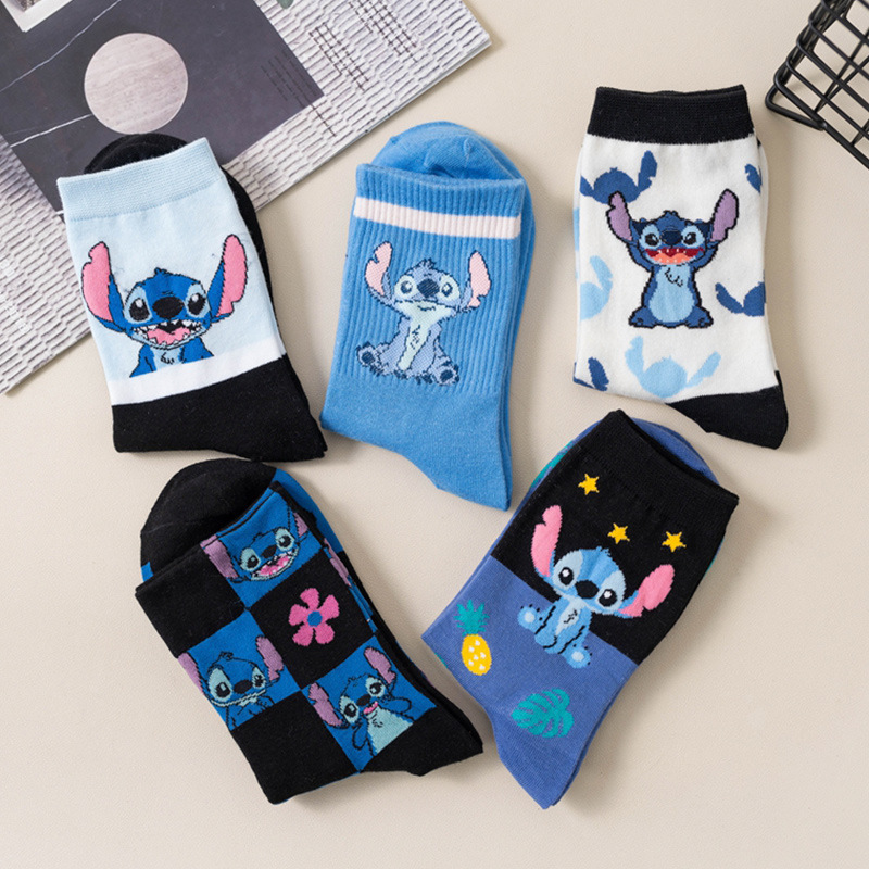 Socks Women's Mid-tube Socks Autumn and Winter Cotton Japanese-style Cartoon Cute Ins Trendy Spring and Autumn All-match Short Socks for Female Students
