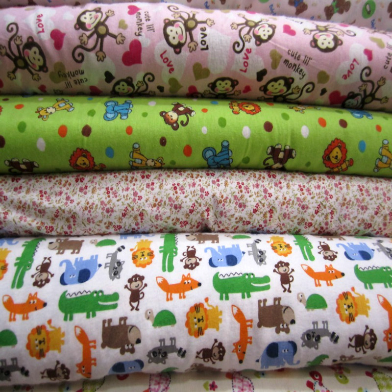 in stock cotton flannel cartoon flower plaid printed clothing shoes and hats toys home textile home