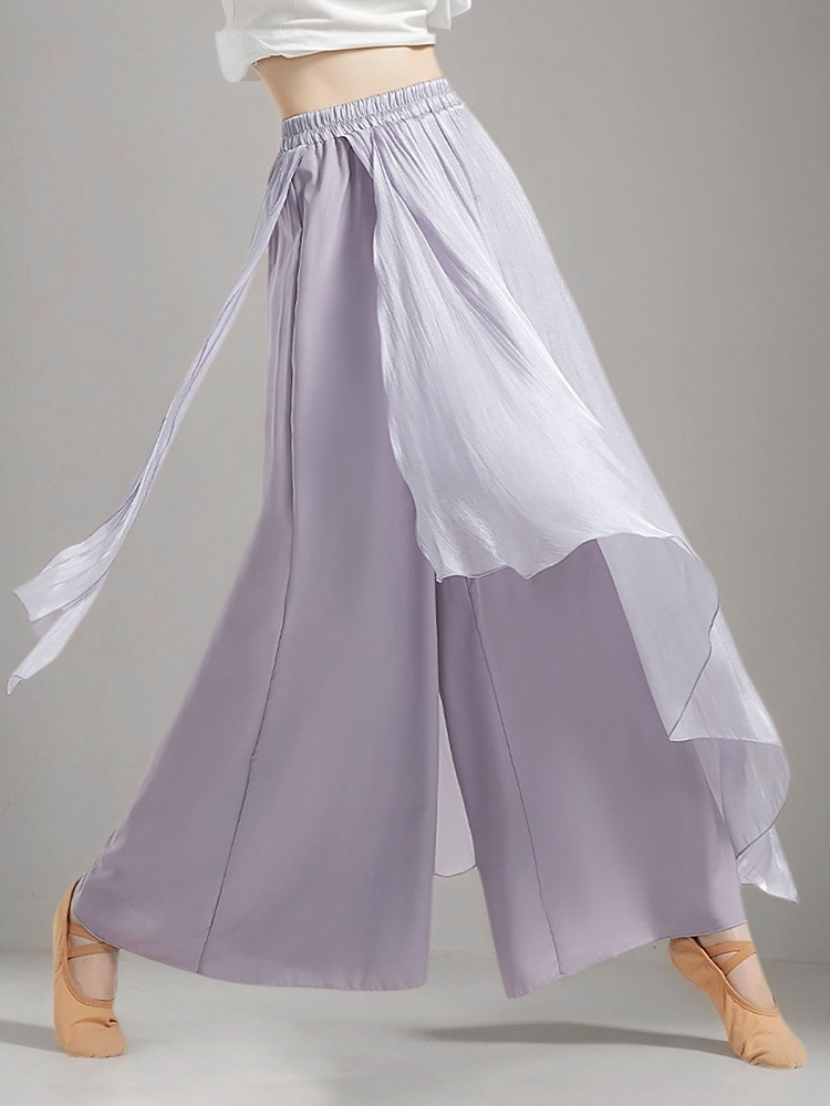 Picture of Classical dance practice clothes, women's dancing pants, wide-leg pants, flowing Chinese dance clothes, modern dance straight trousers, culottes, pants