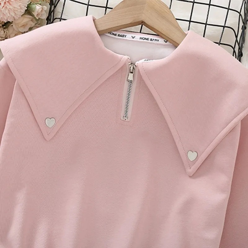 Picture of Girls' Autumn Clothing Academy Style Top New Fashion Korean Style Middle and Big Kids Doll Collar Clothes Girls' Spring and Autumn Sweatshirt
