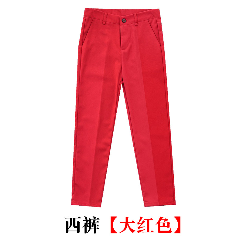 Picture of Children's Trousers Boys Black Suit Pants for Middle and Large Children and Primary School Pants White Trousers dark blue School Uniform Pants