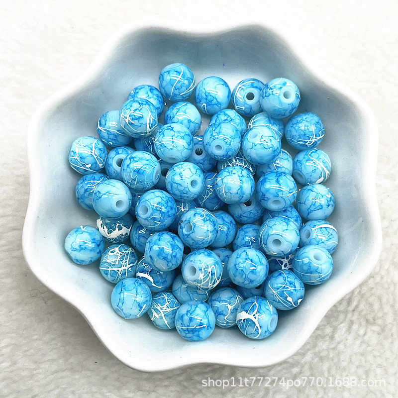 Picture of In stock two-color round beads glass beads loose beads handmade diy bracelet accessories wholesale necklace jewelry beaded material