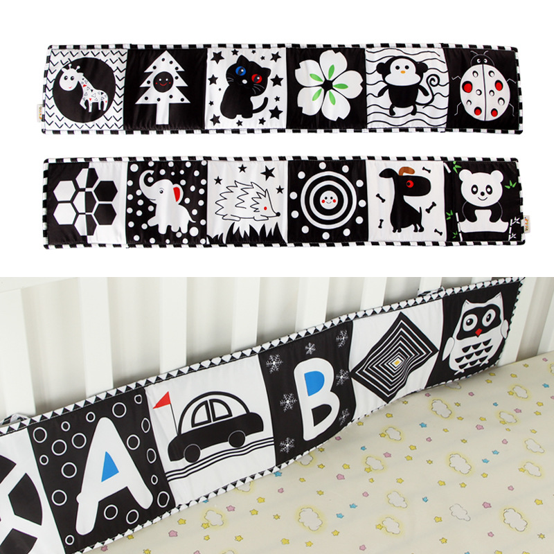 Picture of New listing black and white bed cloth book baby bed circumference baby tear can bite baby cloth book spot wholesale