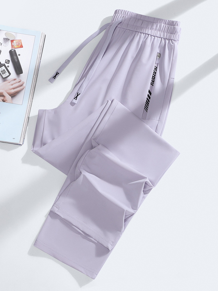 Summer Outdoor Ice Silk Sports Pants for Women, Lightweight, Breathable, Loose, Casual, Versatile Yoga Pants, Upf50+ Sun Protection Pants