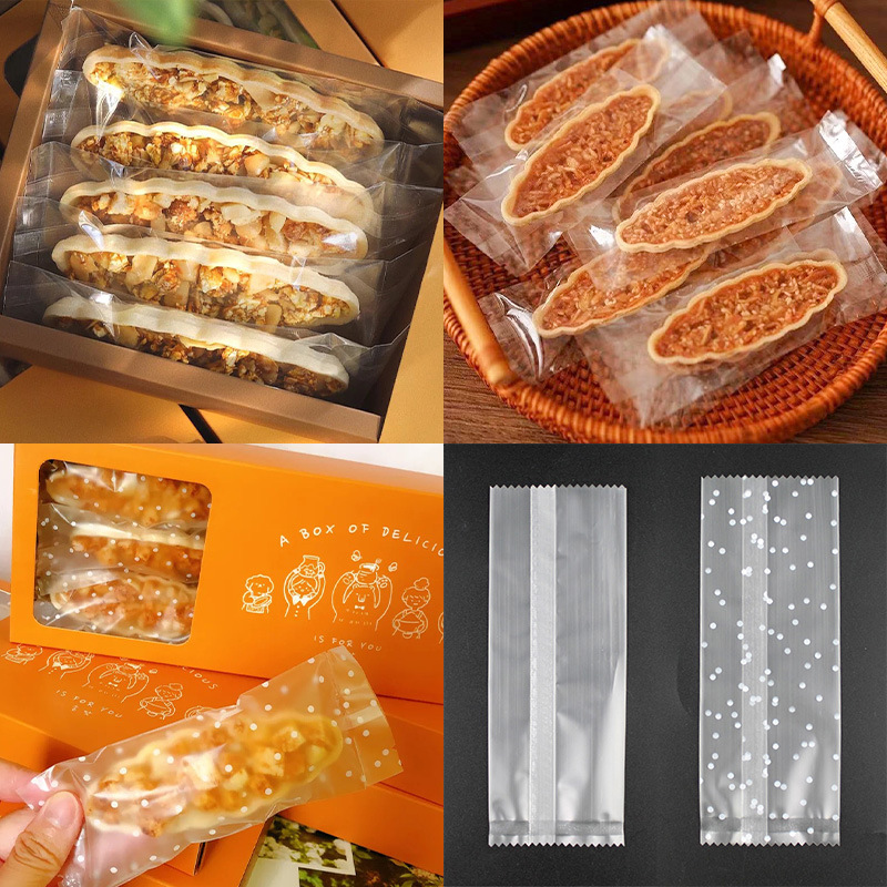 Glutinous Rice Boat Packaging Bag Cattle Crisp Baking Caramel Almond Slice Machine Sealed Tie Long Lollipop Biscuit Bag