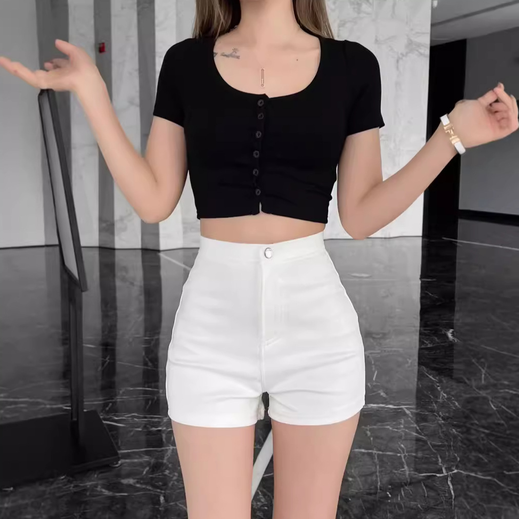 White Hot Girl High Waist Slim Hot Pants Super Shorts Casual Pants Women's Summer Small Sexy Tight Pants Short Pants