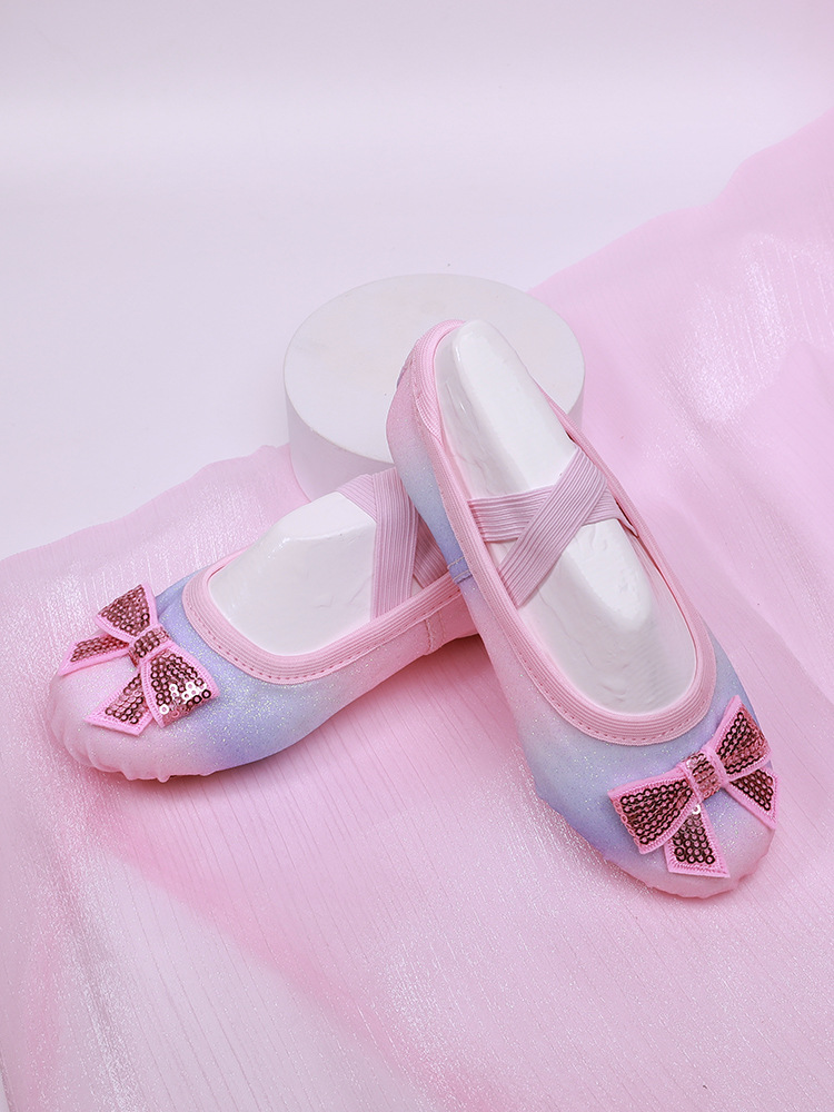 Picture of Girls' dance shoes soft-soled exercise shoes Children's Ballet Shoes Baby dancing shoes cute stage performance cat claw shoes