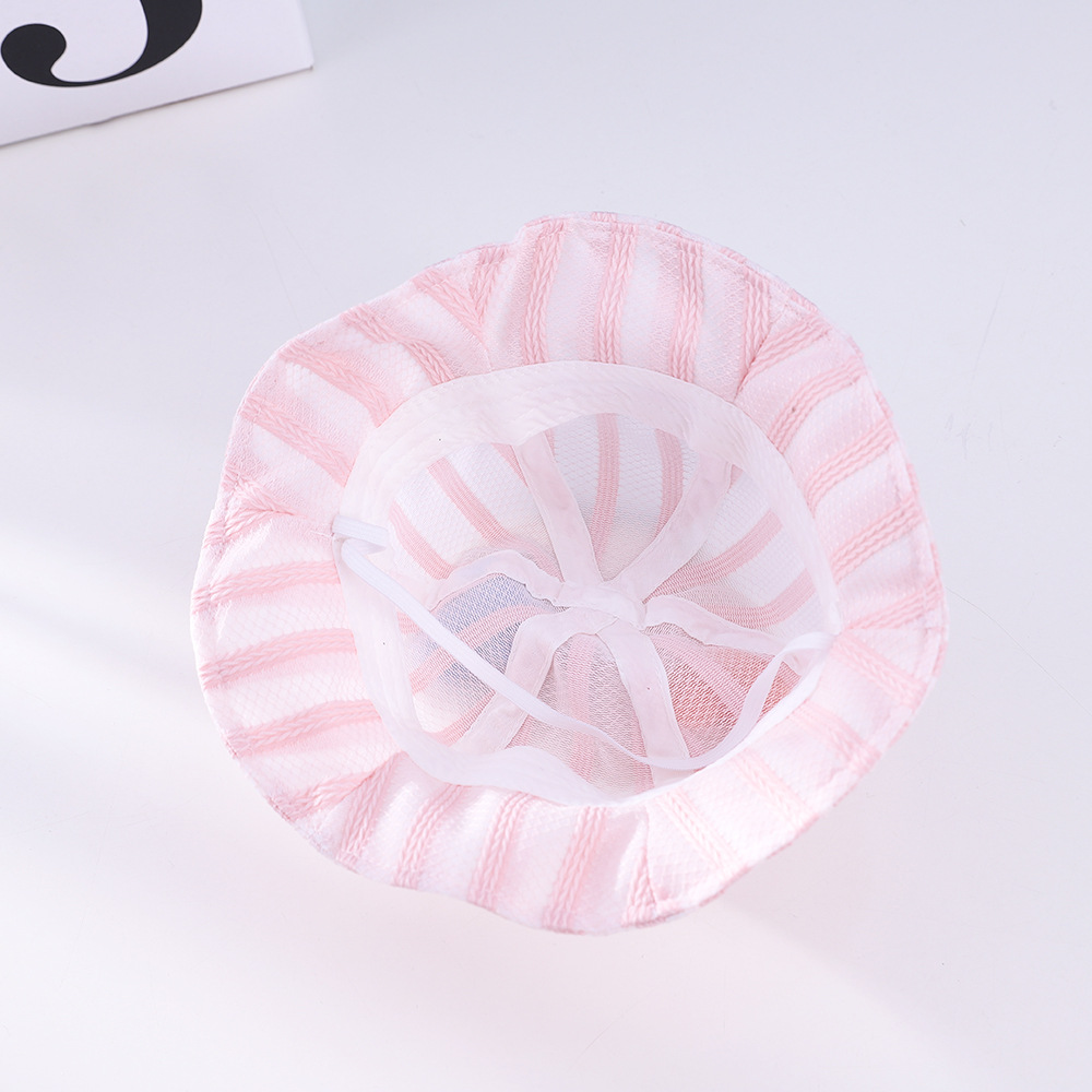 Picture of Striped Love Baby Mesh Hat Summer New Baby Hat Embroidered Baby Sun Hat 3-12 Months