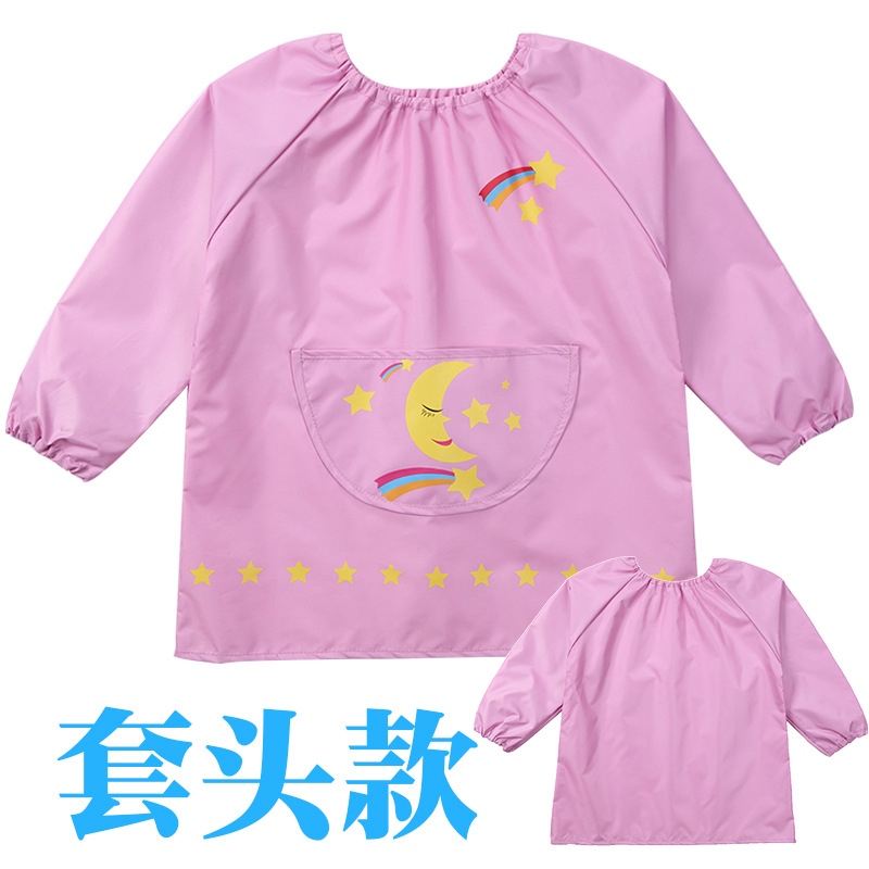 Picture of Cross-border supply of children playing sand clothing anti-dress baby eating clothes cartoon cover baby Four Seasons waterproof blouse painting