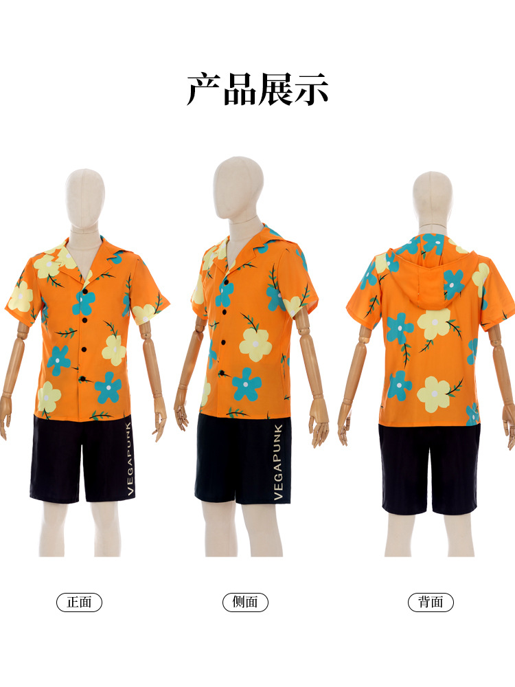 Picture of One Piece Sanji Cos Suit One Piece Cosplay Egg Head Island Chapter Dimension Anime Same Style Casual Short-Sleeved Shirt