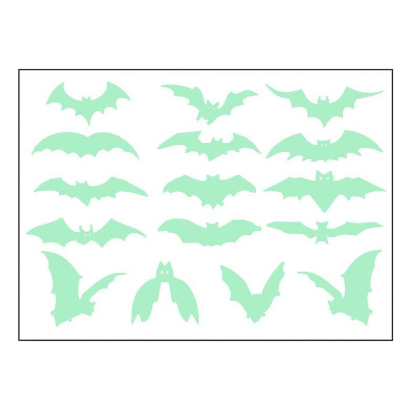 KW3290 Cross-border Amazon Luminous Bat Wall Stickers Halloween Day Fluorescent Stickers Foreign Trade Home Party Decoration