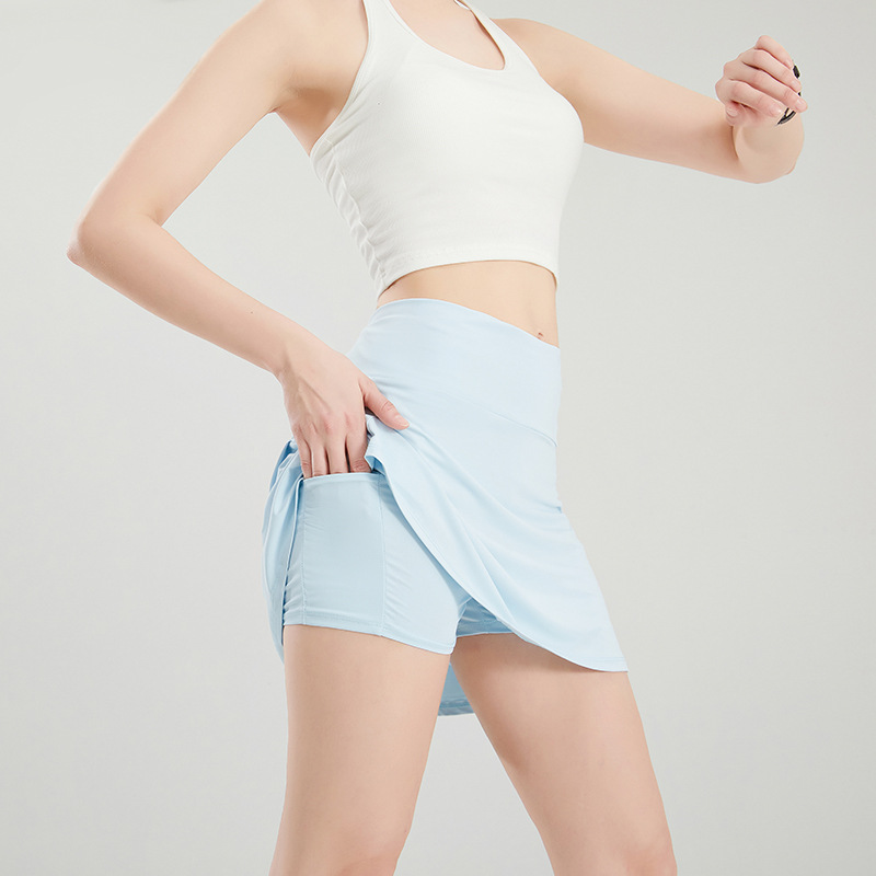 2024 Summer Women's Sports Skirt Quick-drying Running Fitness Skirt Lining Anti-running Tennis Skirt Badminton Skirt