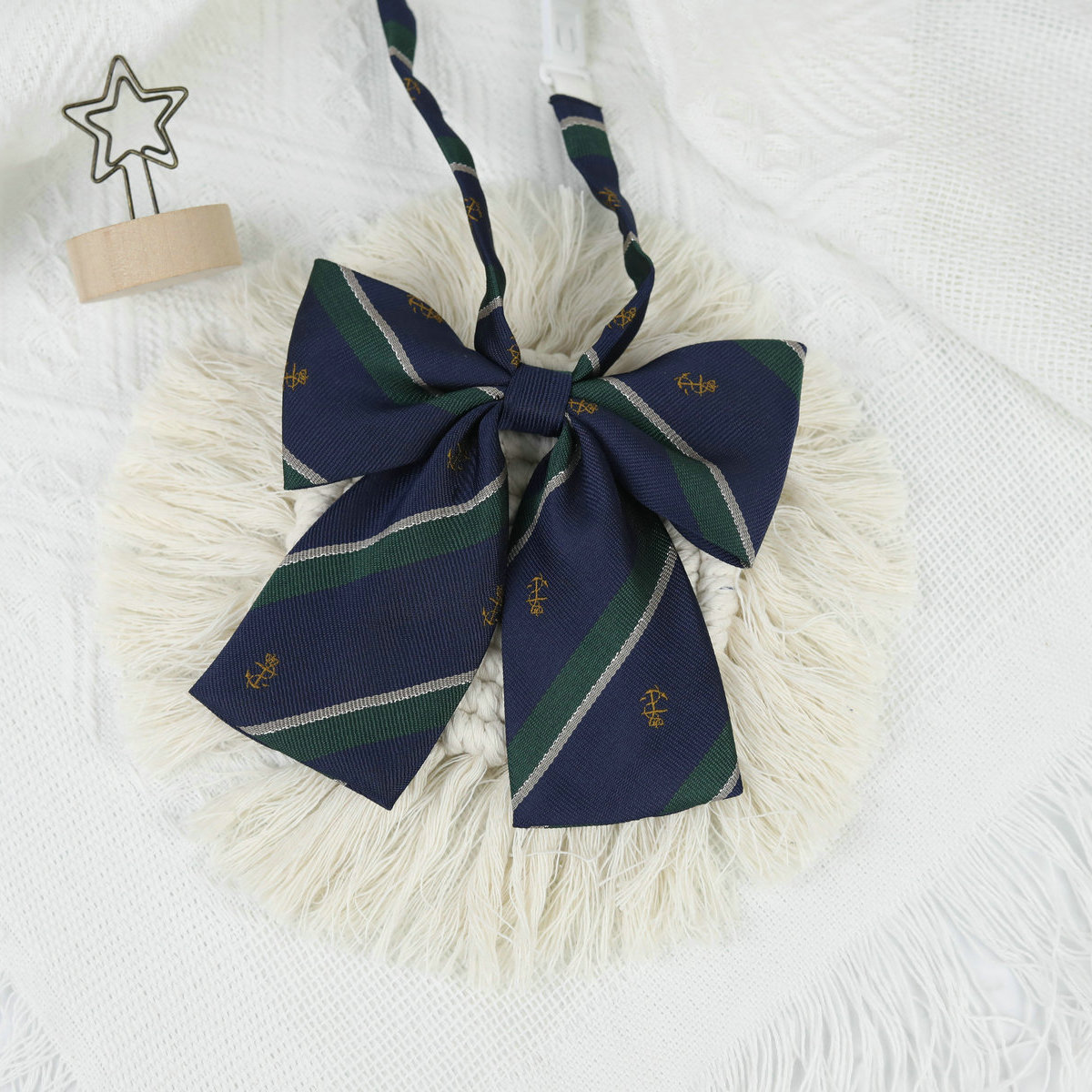 Picture of Jk Japanese Style Uniform Leather-band Free Tie Men's Bow Tie Women's All-match School Style Daily Striped Simple School Uniform