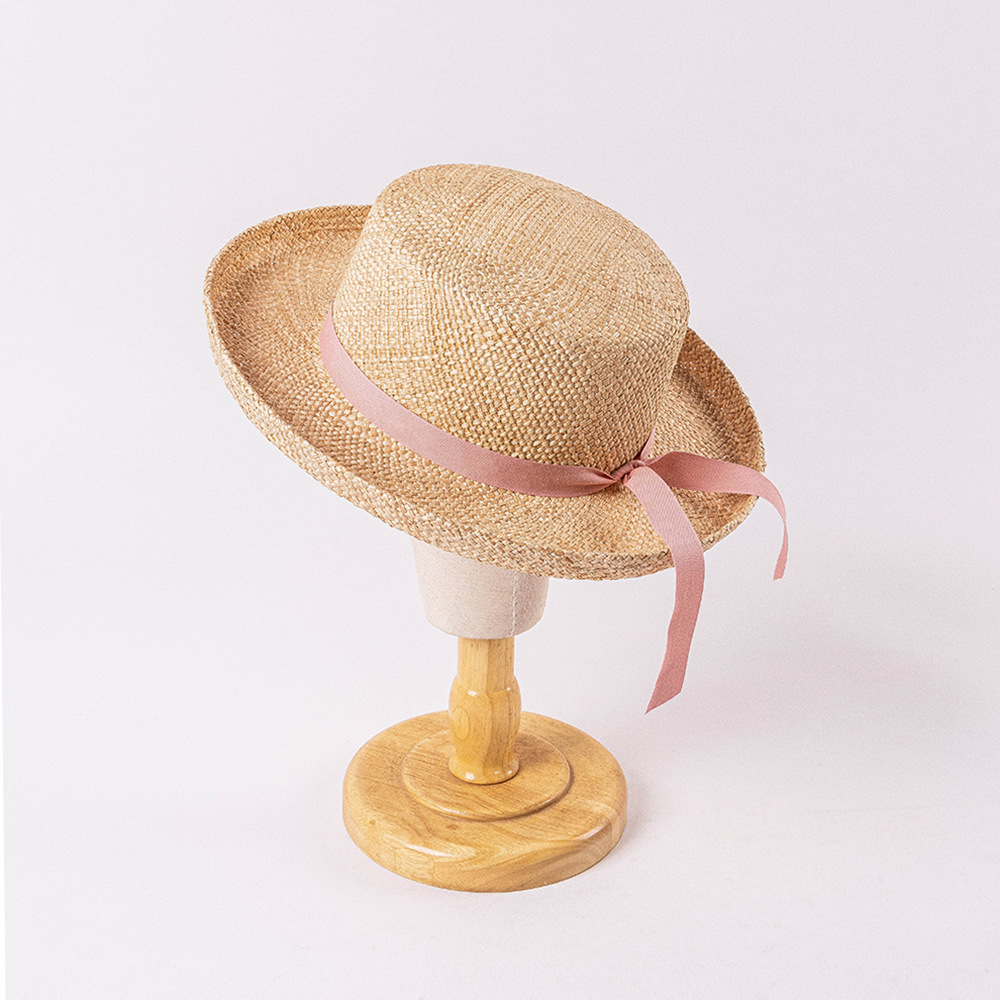 Children's Spring and Summer Fashion Casual Bow Flat Top Anchor Straw Hat Outdoor Shopping Travel Sunscreen Straw Hat