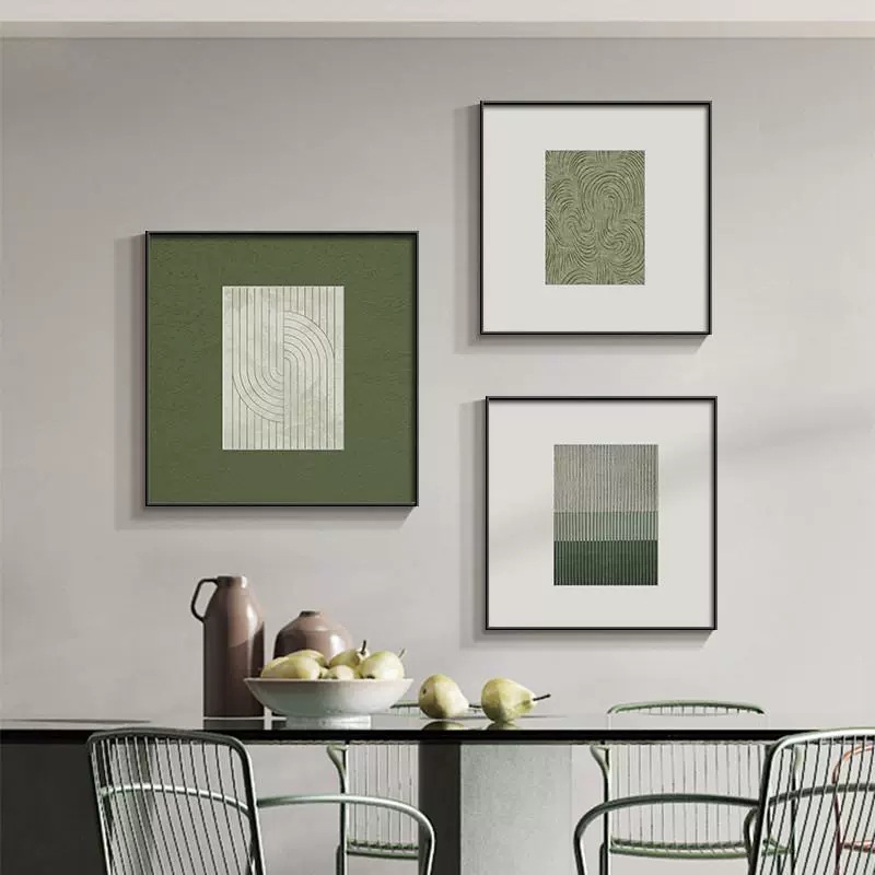 Restaurant Decorative Painting High-End Accessible Luxury High-End Green Modern Minimalist Living Room Sofa Background Wall Bedroom Hanging Painting