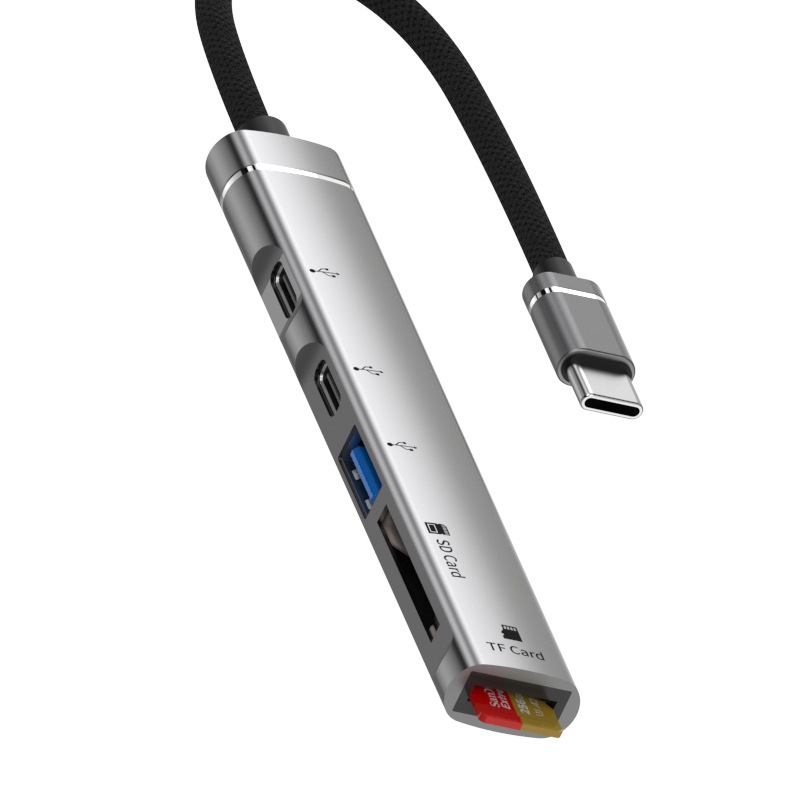 Picture of 5-in-1 Usb-C Extended USB Hub Card Reader Suitable for Huawei Typec Interface to Usbtf Card Sd Memory Card